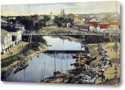   Постер Река Пскова, рыбный ряд 1905  –  1909 ,  Россия,  Псковская область,  Псков