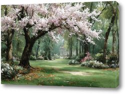   Картина Весна в старом парке