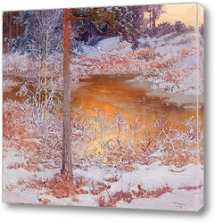  Зимний пейзаж с видом на коттеджи