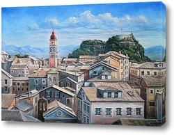   Картина  Корфу,вид на город