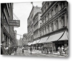   Постер Вашингтон-стрит на севере от храма Place, 1906