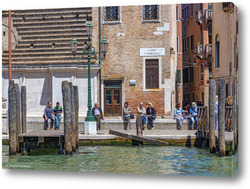   Постер Венеция. Остановка городского транспорта.