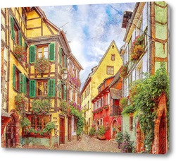   Постер Красочная улица во Франции