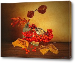   Постер Натюрморт с гроздьями рябины