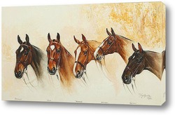   Постер "Сезон 1922-1923" Портрет пять лошадей