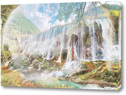   Постер Лесной водопад