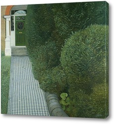    Пейзаж с зелёной дверью