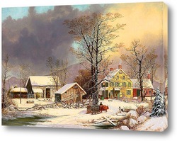    Зима в стране, холодное утро, около 1863
