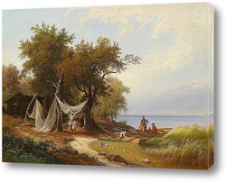   Картина Семья Рыбака на Берегу Женевского Озера