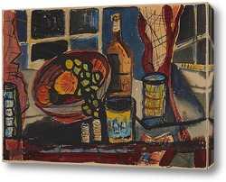   Картина Натюрморт с фруктами и бутылкой 