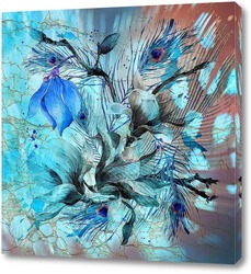   Постер Голубые акварельные цветы