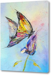  Картина Бабочка и цветок