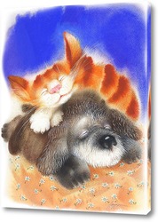   Картина Пёс и кот