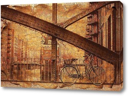   Постер Мост и велосипед