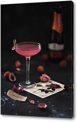  Постер коктейль Розовый личи