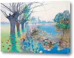  Картина Летний пейзаж с маком