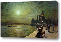   Картина Размышления на берегу Темзы, Вестминстер