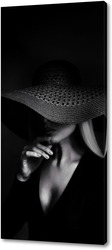   Постер Девушка в черной шляпе