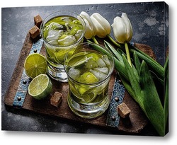   Постер Коктейли с лаймом и тюльпанами