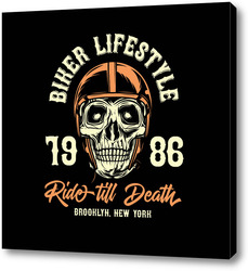   Картина Череп байкер "Biker Lifestyle"