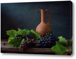   Постер Натюрморт с кувшином и виноградом