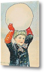  Девочка и снежный ком.