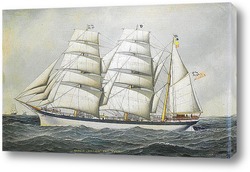  Британский корабль Лаомин в море под всеми парусами