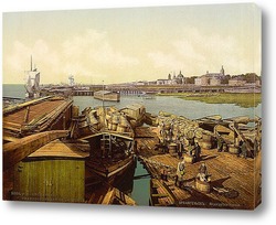    Загрузка трески, Архангельск, Кольский полуостров, Россия. 1890-1900 гг