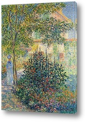   Картина Камилла Моне в саду у дома в Аржантёе