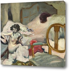  Постер Молодая дама в спальне
