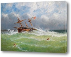   Картина Парусный корабль в бурном море  