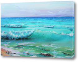   Постер Морской пейзаж "Волны на море"