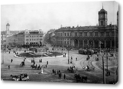    Знаменская площадь. Вид на Николаевский вокзал и памятник Александру III 1913