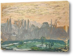   Картина Зимний Пейзаж с Вечерним Небом