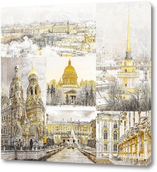  Санкт-Петербург. Эрмитаж (Новый Эрмитаж) портик с атлантами
