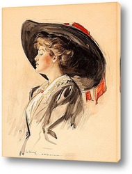   Картина Профиль красивой девушки, 1902