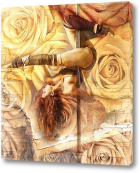   Постер Pole dance и розы