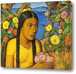   Картина Хуанита среди цветов