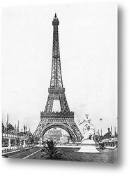   Постер Вид на Эйфелеву башню с территории выставки 