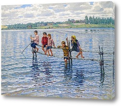  Картина Дети у озера