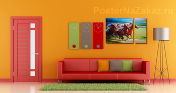 Модульная картина Скачки