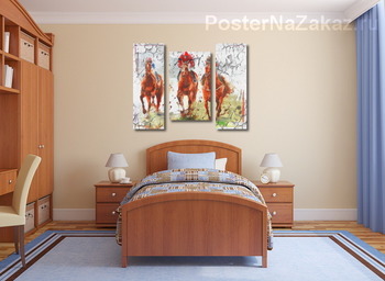 Модульная картина Гонки на лошадях