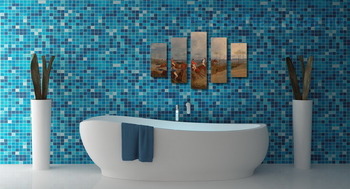 Модульная картина Сцены бега с препятствиями