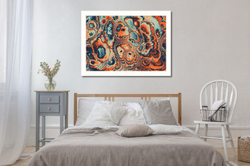 Модульная картина Абстрактный оражево синий узор