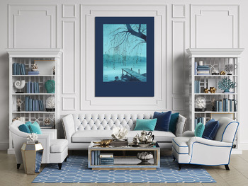 Модульная картина Акварель "Ива"