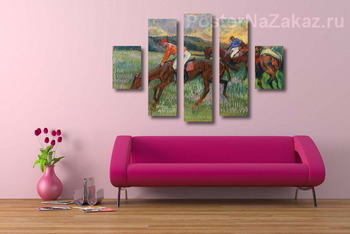 Модульная картина Три жокея