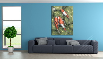 Модульная картина Акварель "Кои карпы"