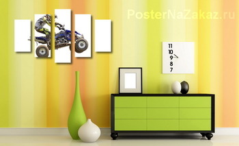 Модульная картина Мотогонщик на квадроцикле