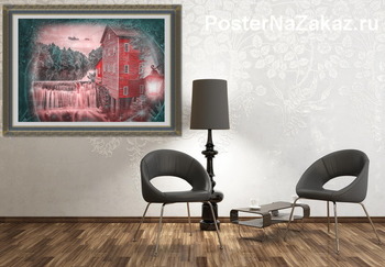 Модульная картина Водяная мельница 
