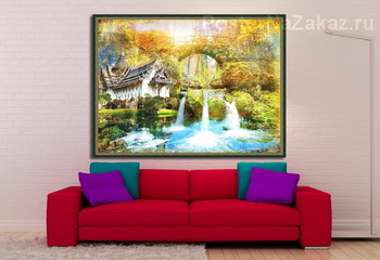 Модульная картина Освежающий водопад